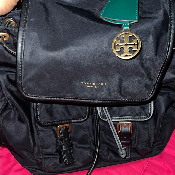 Tory Burch Black Backpack with Gold Accents - Picture 7 of 9